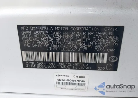 2014 Lexus Gs 350 z USA, uszkodzony, nr VIN JTHBE1BL3E5043179